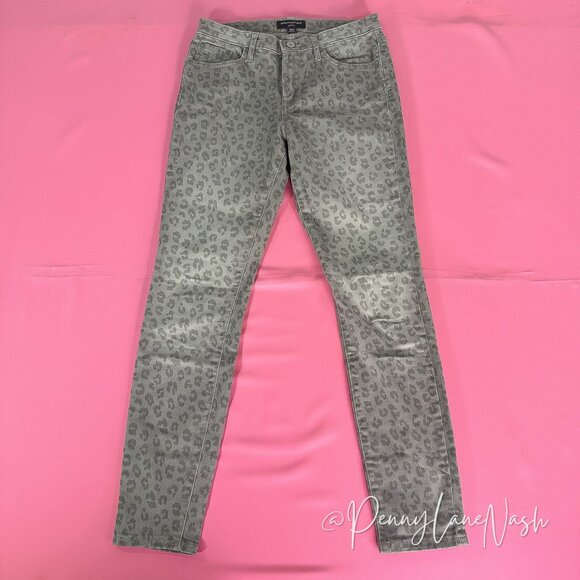 Banana Republic Leopard Skinny Fit Jeans Gray Size 2/26 - Picture 2 of 9
